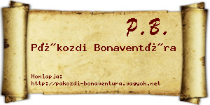 Pákozdi Bonaventúra névjegykártya